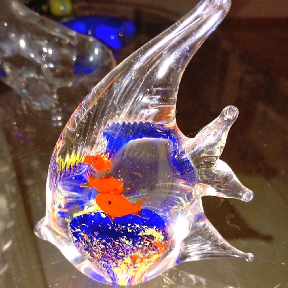 Glass Paper weight w/ fish inside